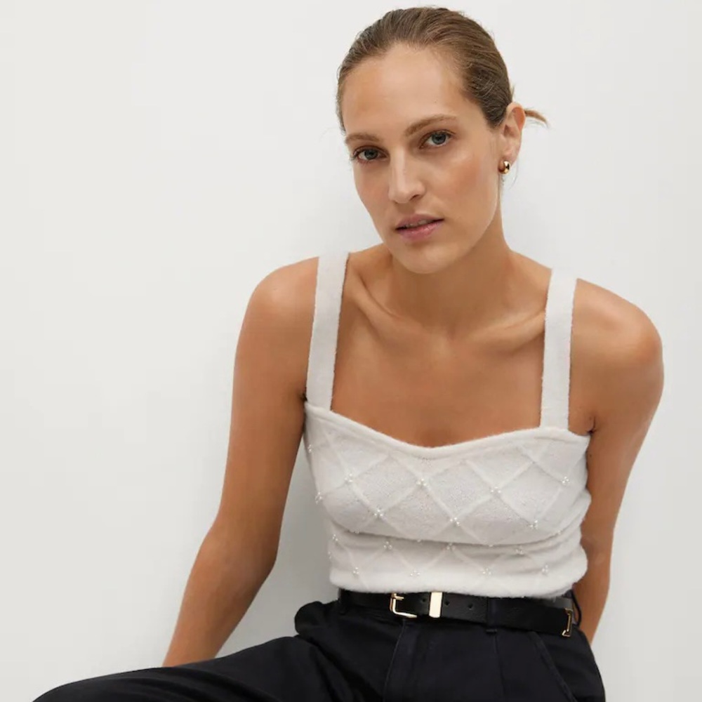MANGO Pearl Top